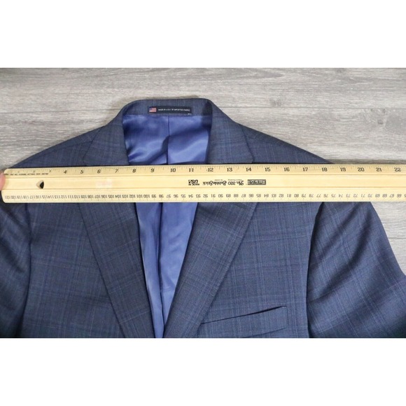 54L Hart Schaffner Marx Navy Wool 2-Piece Suit Trousers Jacket Pants 41 - Picture 9 of 16